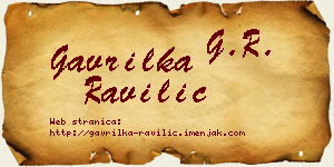 Gavrilka Ravilić vizit kartica